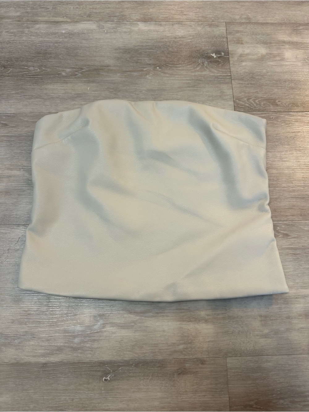 Dynamite, Faux Leather Cream Strapless Tube Top, Size Small